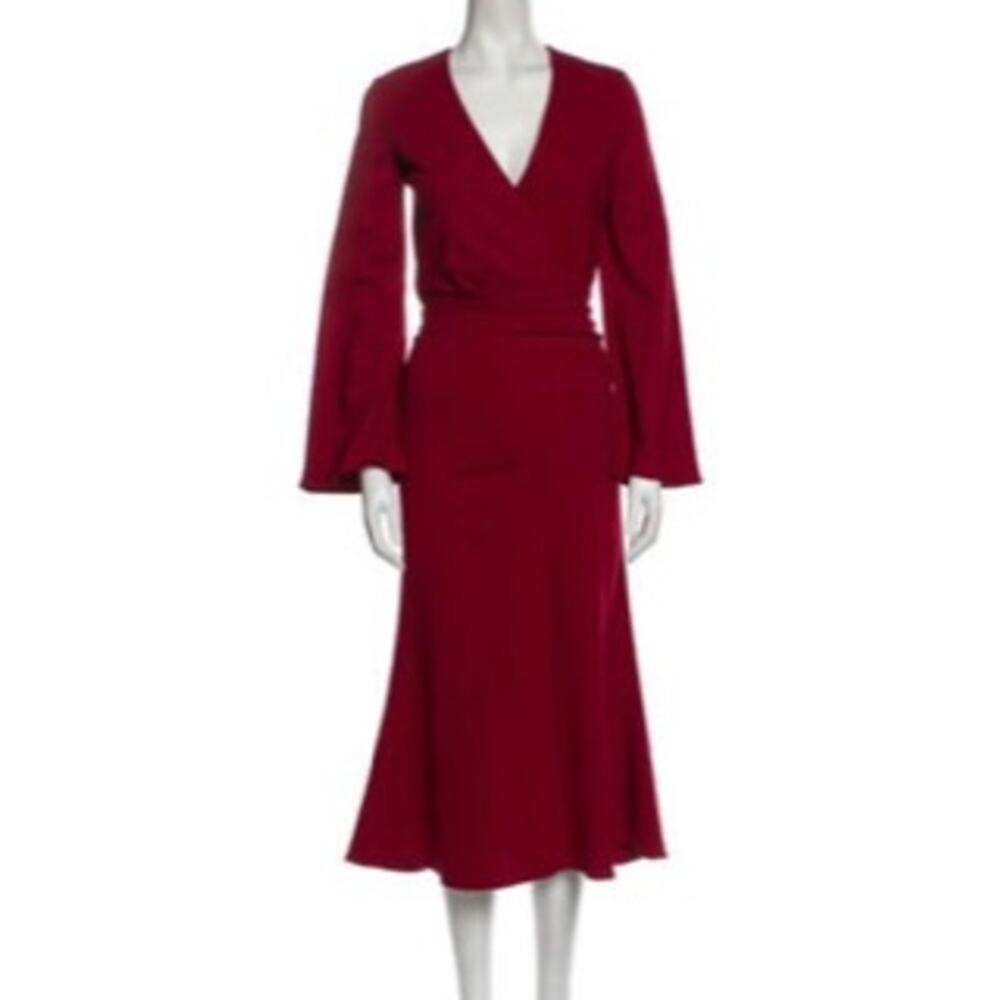 Francesco Scognamiglio Burgandy Midi Dress Sz 40 (US-4) Made in Italy Designer